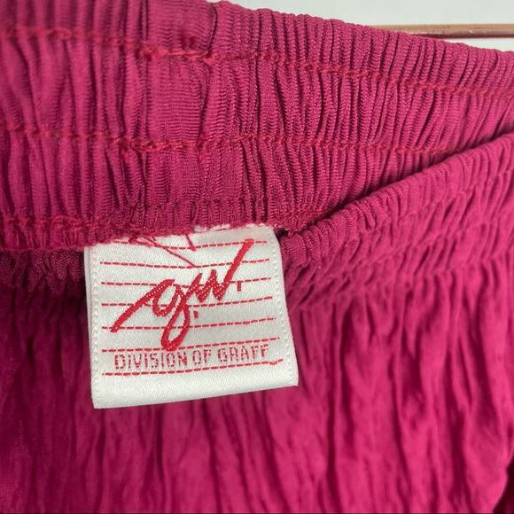 Vintage Wide Leg Crepe Lounge Pants Raspberry Red - Picture 8 of 8
